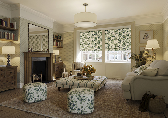 Pensford, Penn Bouquet Barbing Green - Twist&Fit Roman Blind - Image 6